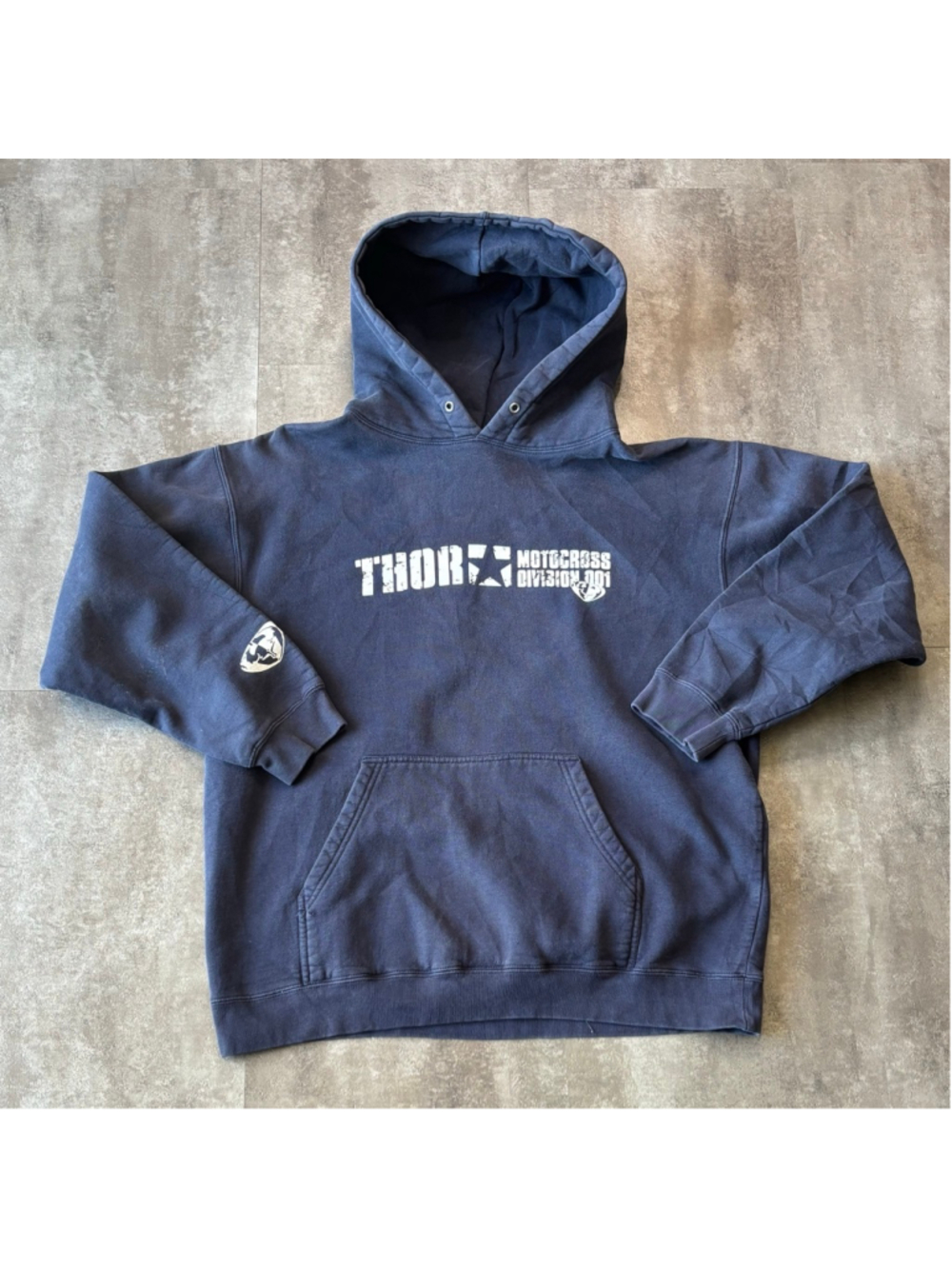 Y2K Thor Motocross Hoodie Mens Medium Navy Blue